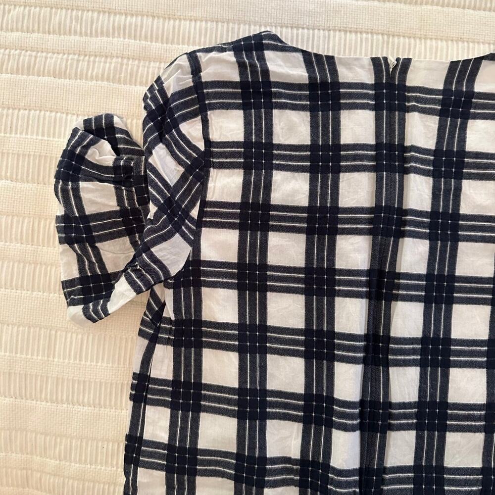 Madewell 0 Leighton Bell-Sleeved Plaid Mini Dress - Picture 5 of 6